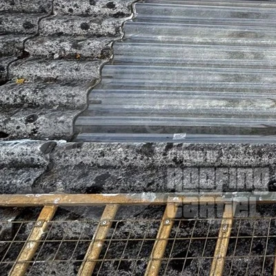 Rooflights on asbestos roof